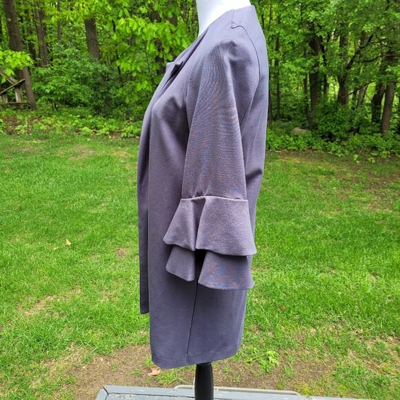 Kensie Charcoal Dressy Long Jacket with Double Bell Sleeves size Small - Picture 3 of 9